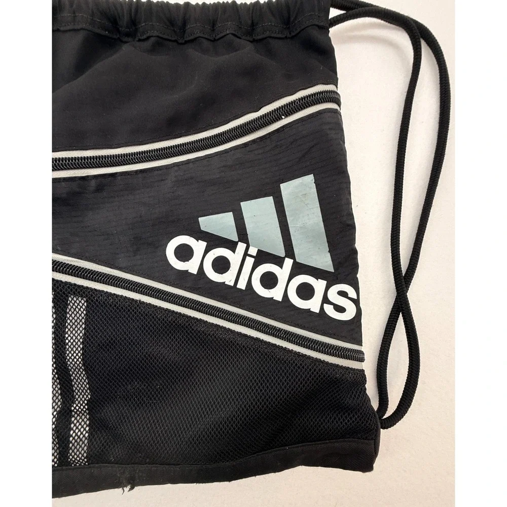 Adidas Drawstring‎ Backpack Black Gym Sack Bag Cinch Sack Athletic